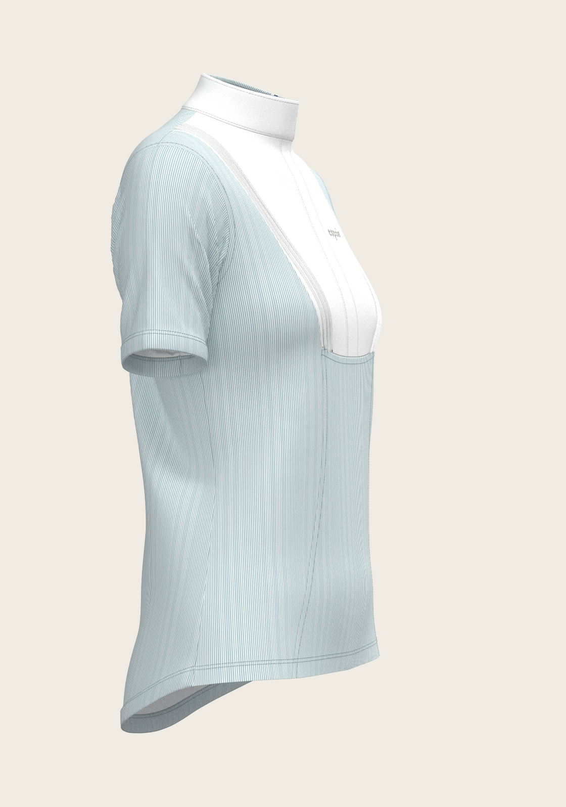  Stripes in Sky Blue Short Pleated Short Sleeve Show Shirt