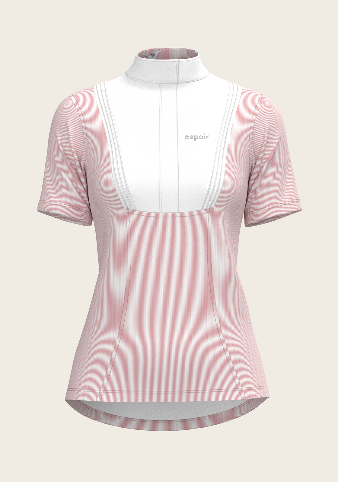 Stripes in Rose Short Pleated Short Sleeve Show Shirt