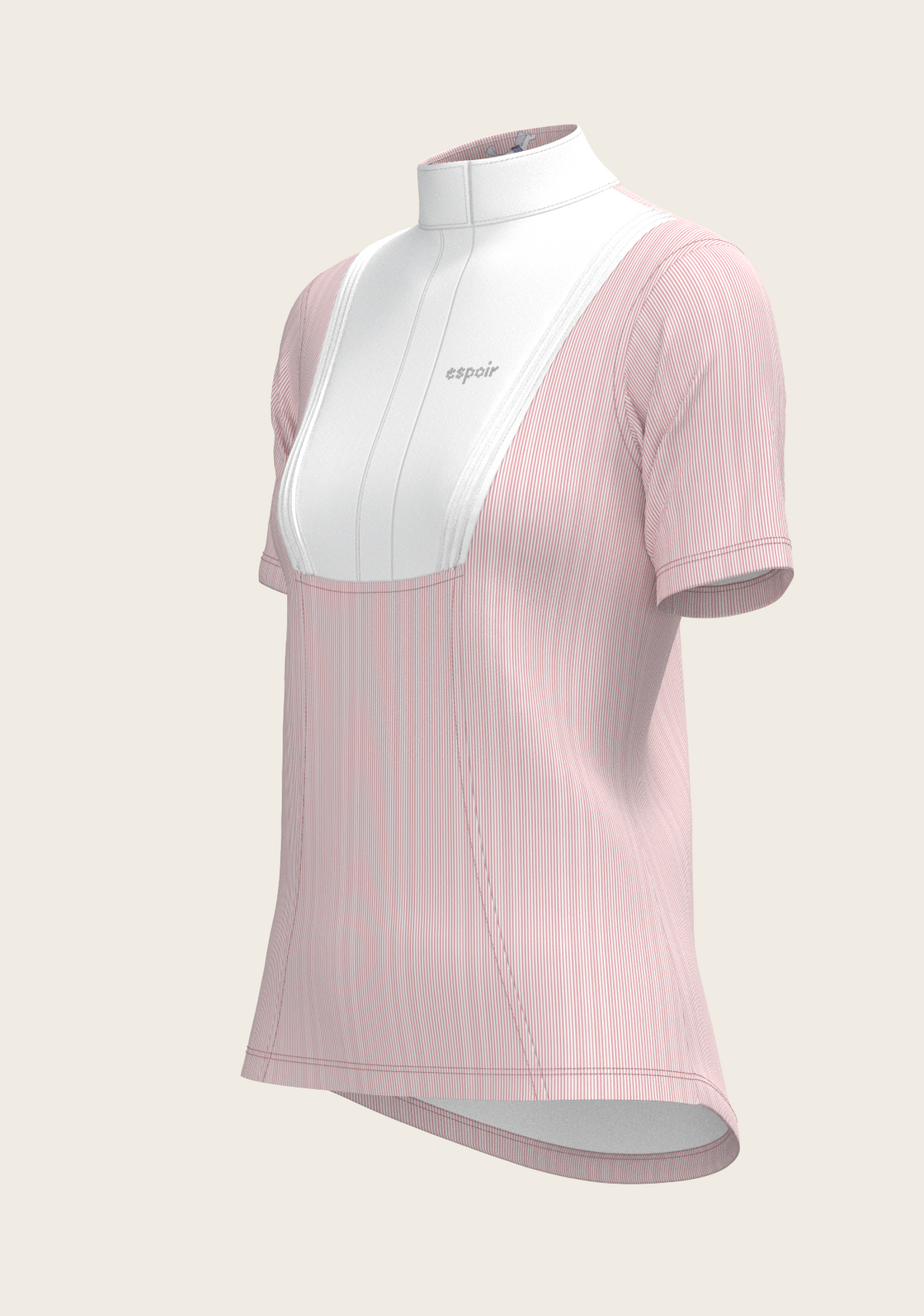 Stripes in Rose Short Pleated Short Sleeve Show Shirt