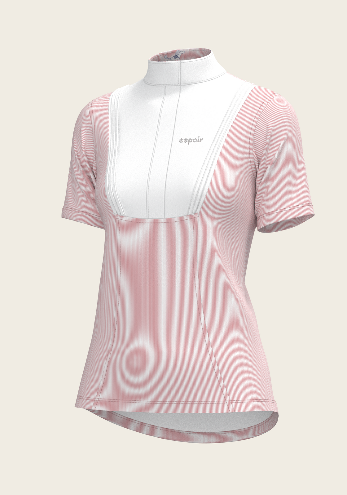 Stripes in Rose Short Pleated Short Sleeve Show Shirt