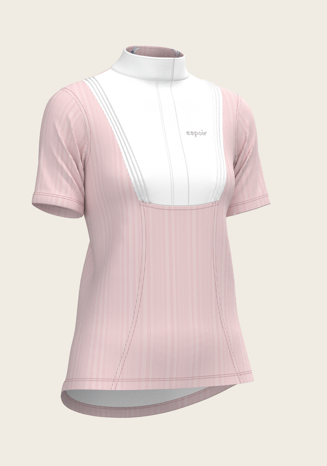 Stripes in Rose Short Pleated Short Sleeve Show Shirt