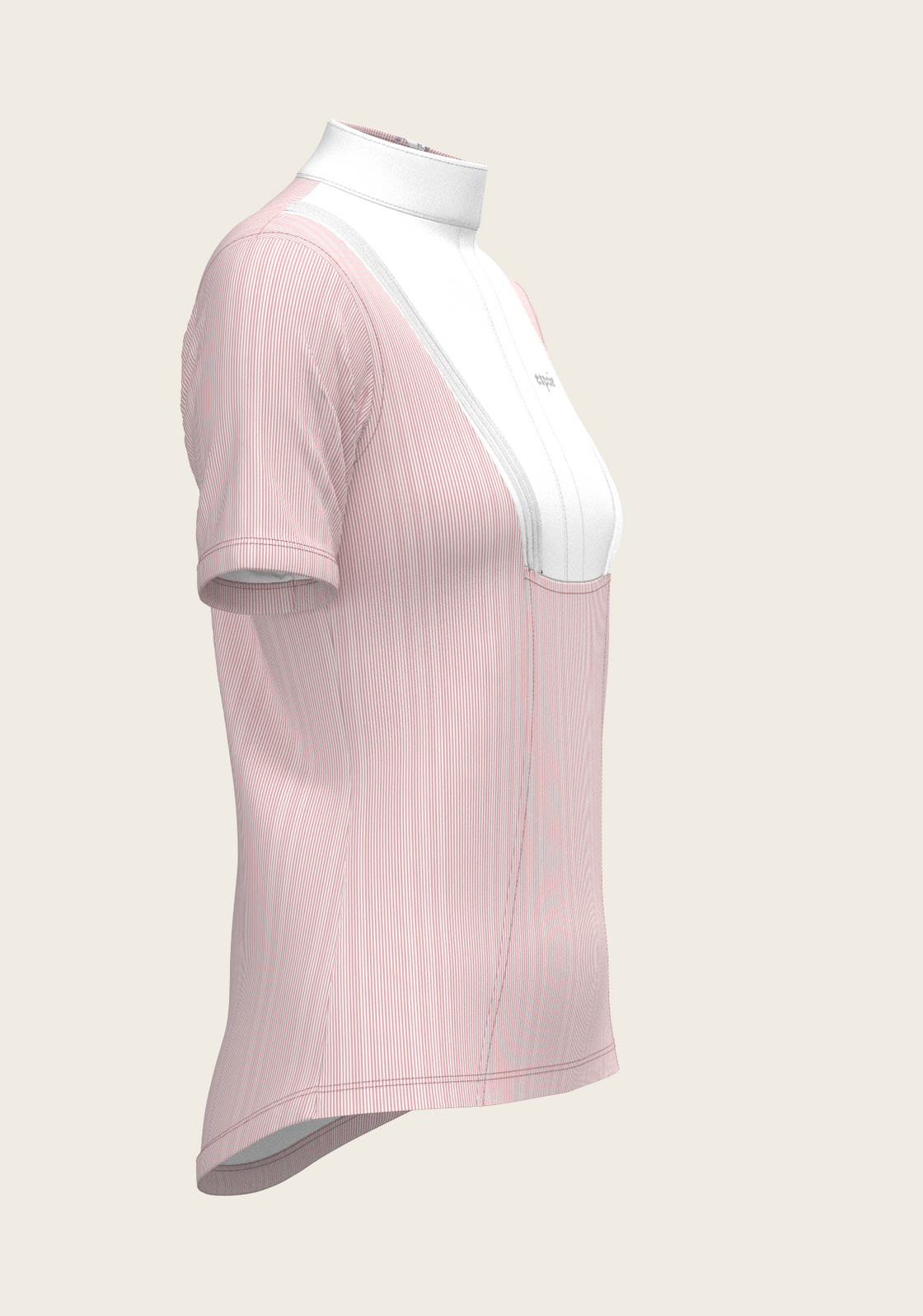 Stripes in Rose Short Pleated Short Sleeve Show Shirt