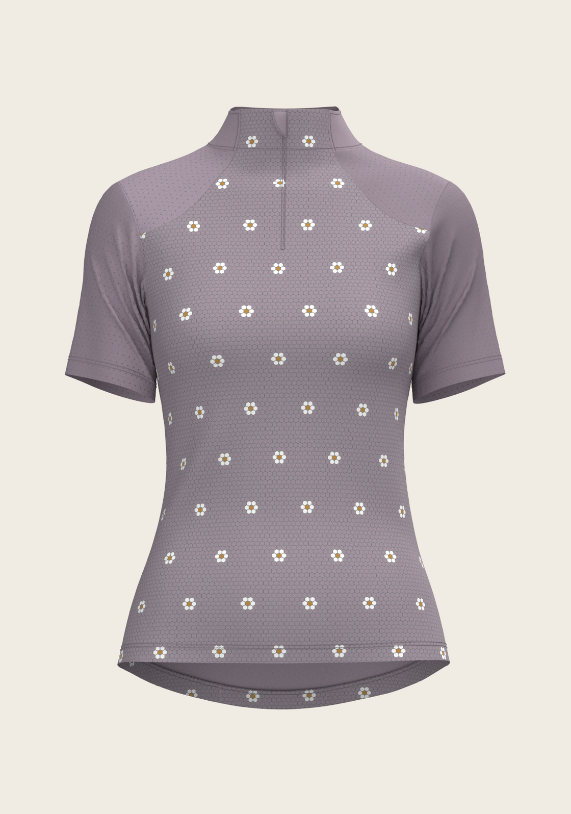 Mosaic Daises in Lavender Short Sleeve Sport Sun Shirt