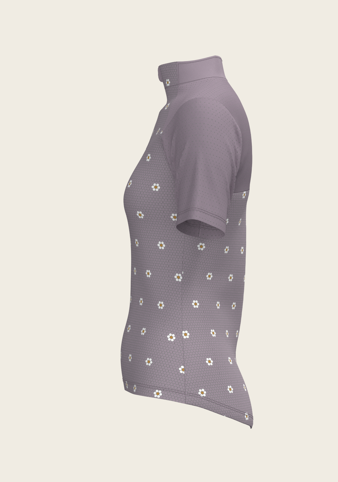 Mosaic Daises in Lavender Short Sleeve Sport Sun Shirt