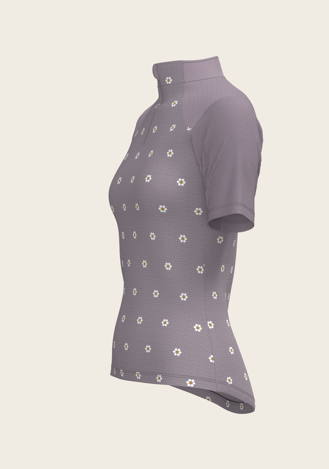 Mosaic Daises in Lavender Short Sleeve Sport Sun Shirt