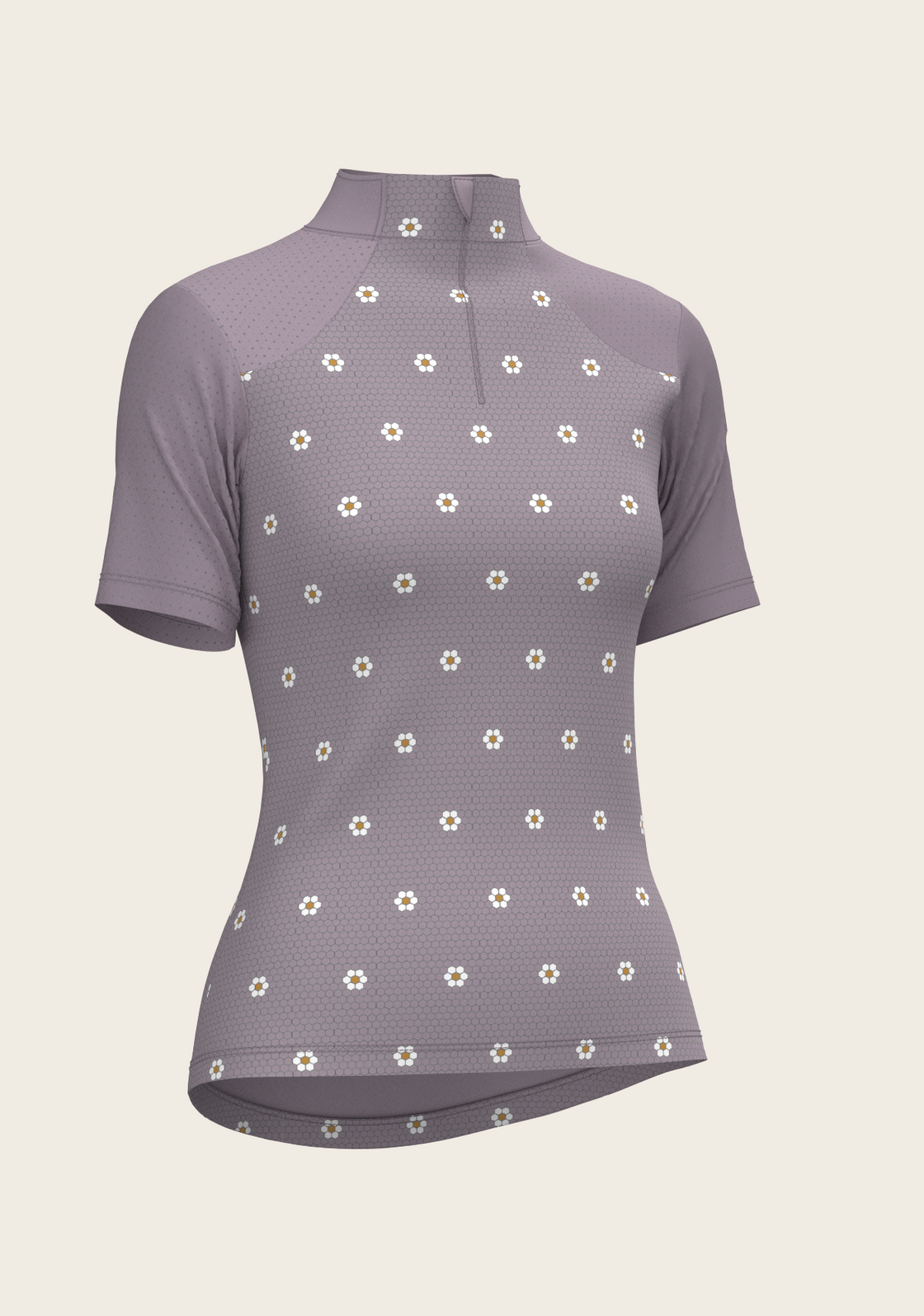 Mosaic Daises in Lavender Short Sleeve Sport Sun Shirt