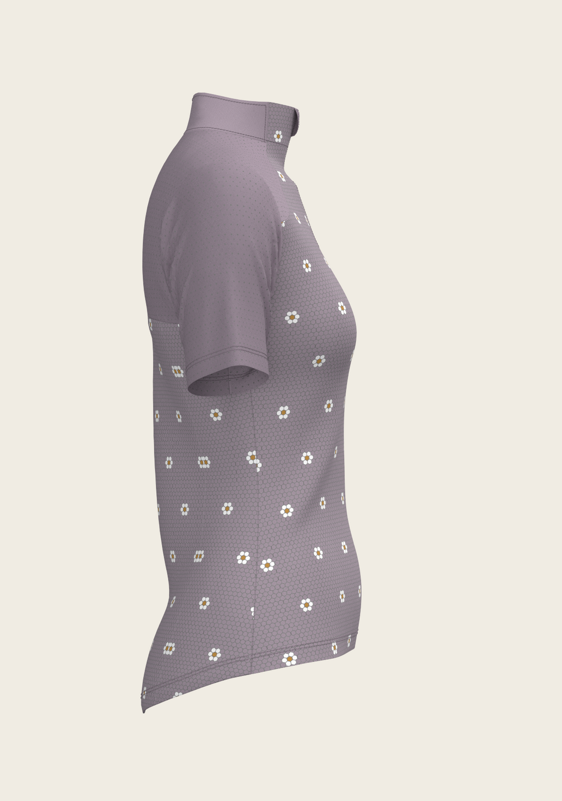 Mosaic Daises in Lavender Short Sleeve Sport Sun Shirt