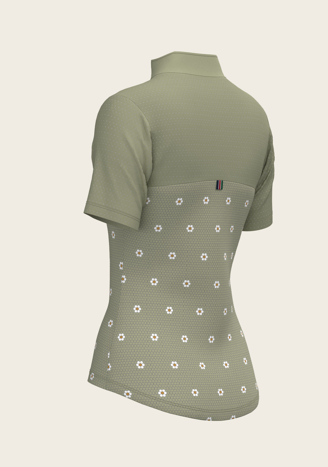 Mosaic Daises in Olive Short Sleeve Sport Sun Shirt