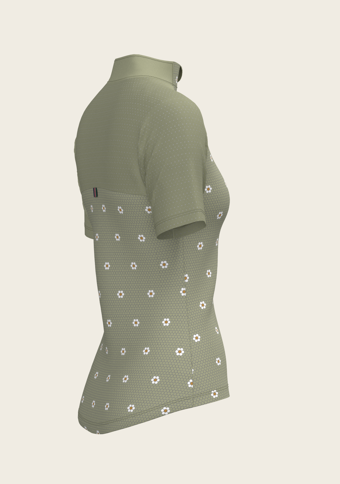 Mosaic Daises in Olive Short Sleeve Sport Sun Shirt