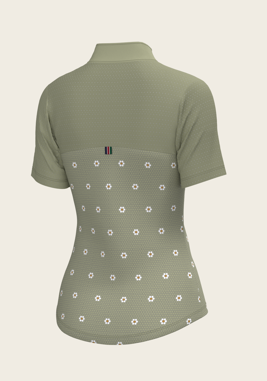 Mosaic Daises in Olive Short Sleeve Sport Sun Shirt