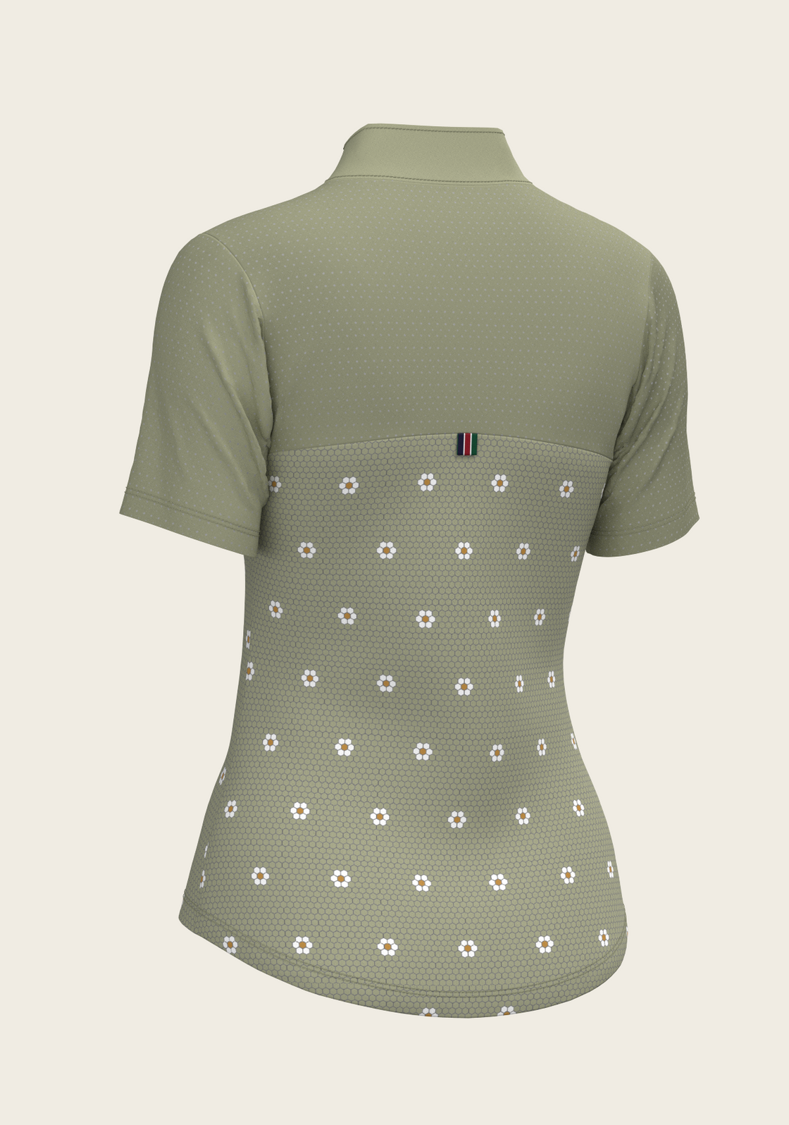 Mosaic Daises in Olive Short Sleeve Sport Sun Shirt