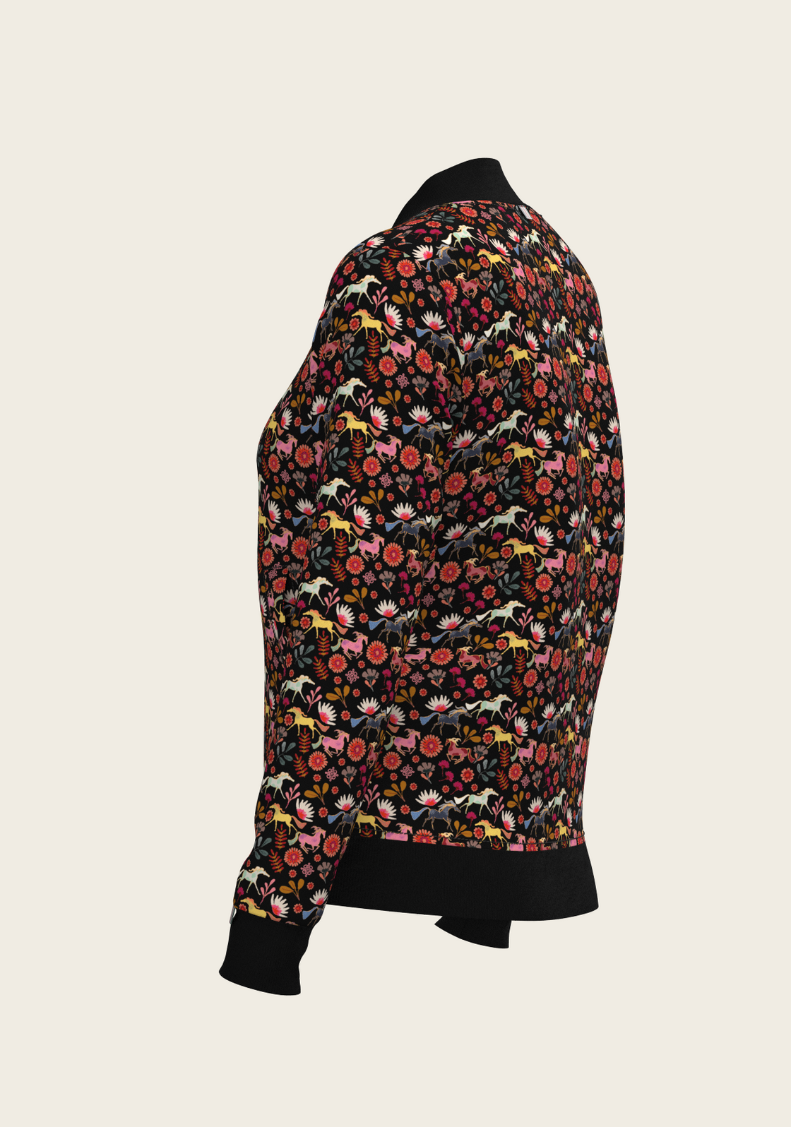  Bouquet on Black Reversible Jacket