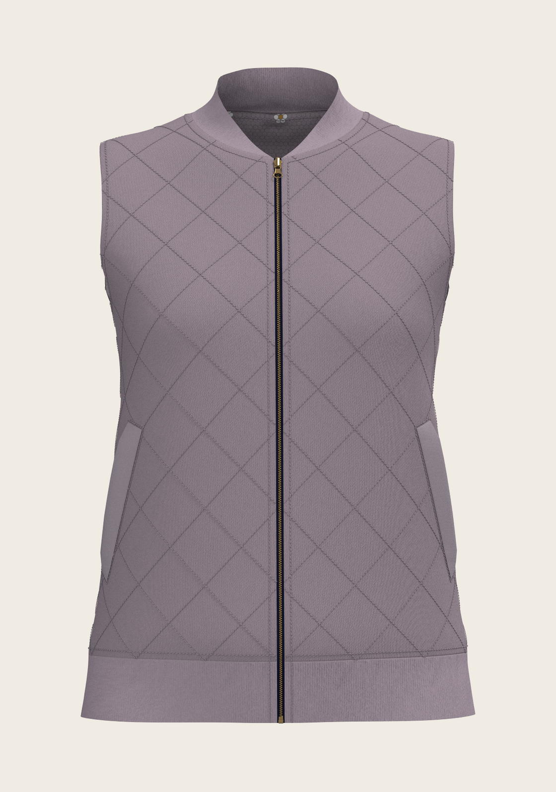 Mosaic Daisies in Lavender Reversible Sleeveless Warmup Vest