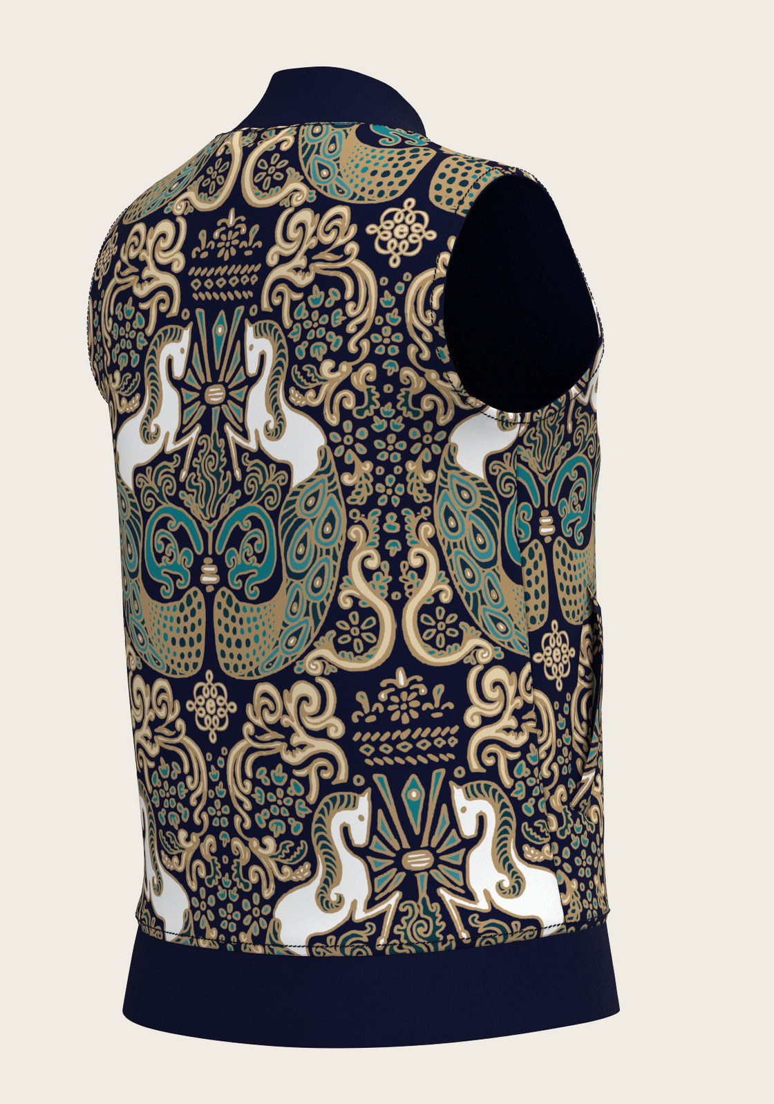 Mermaid Horses Reversible Sleeveless Warmup Vest