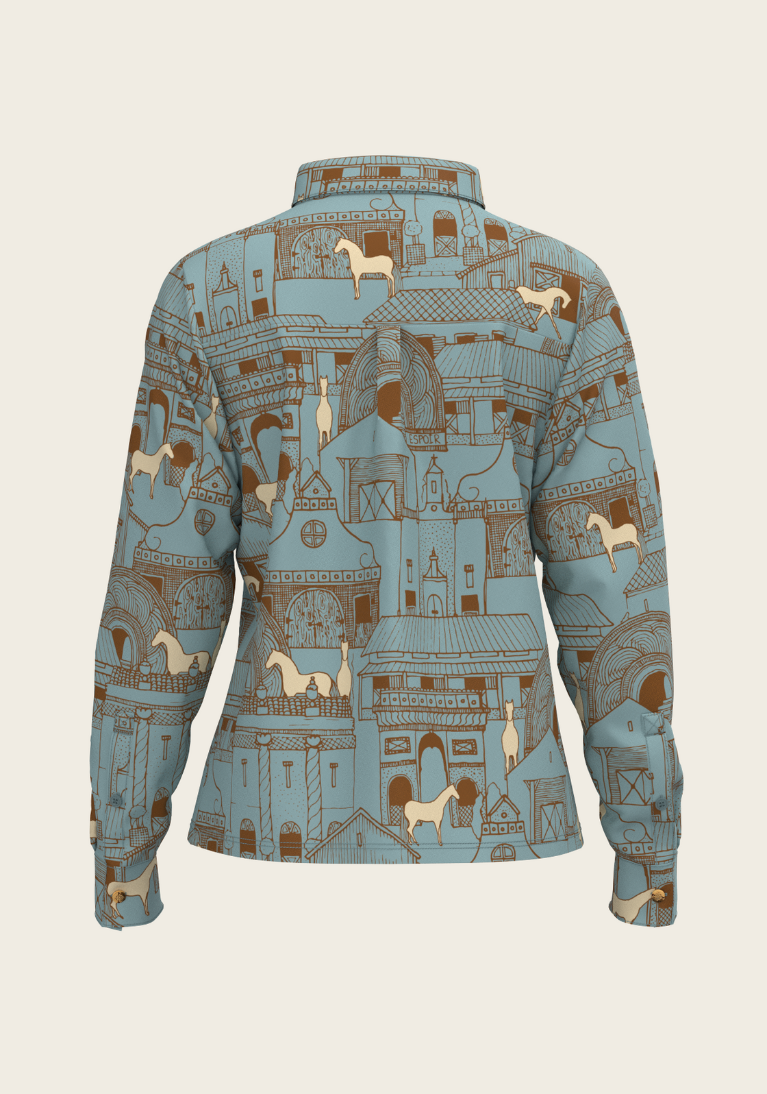 Horse Town Symphony Loose Fitting Button Shirt