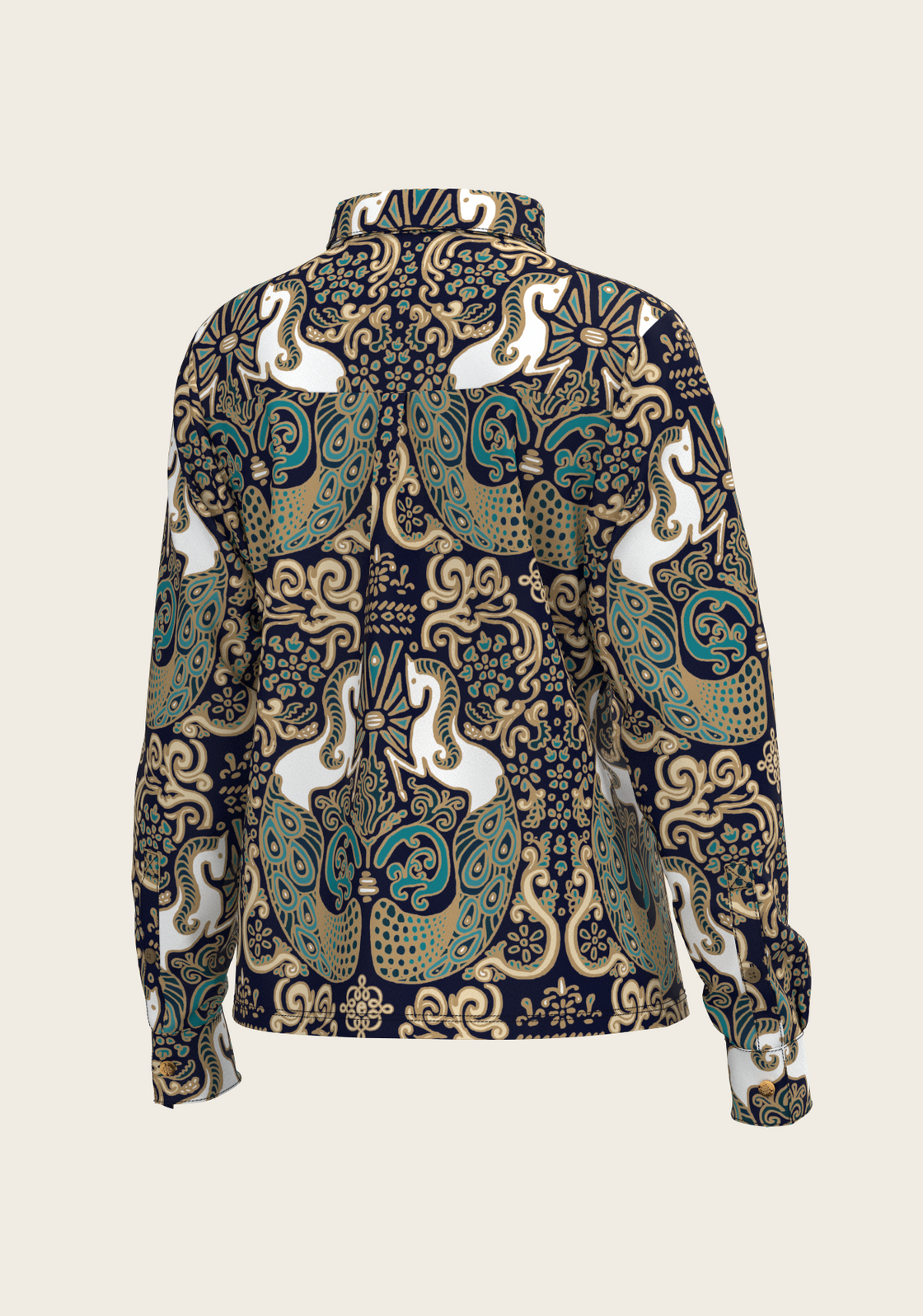 Mermaid Horses Loose Fitting Button Shirt