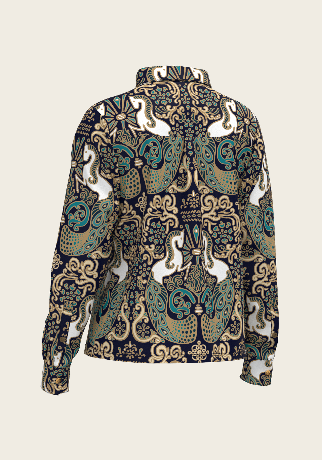 Mermaid Horses Loose Fitting Button Shirt