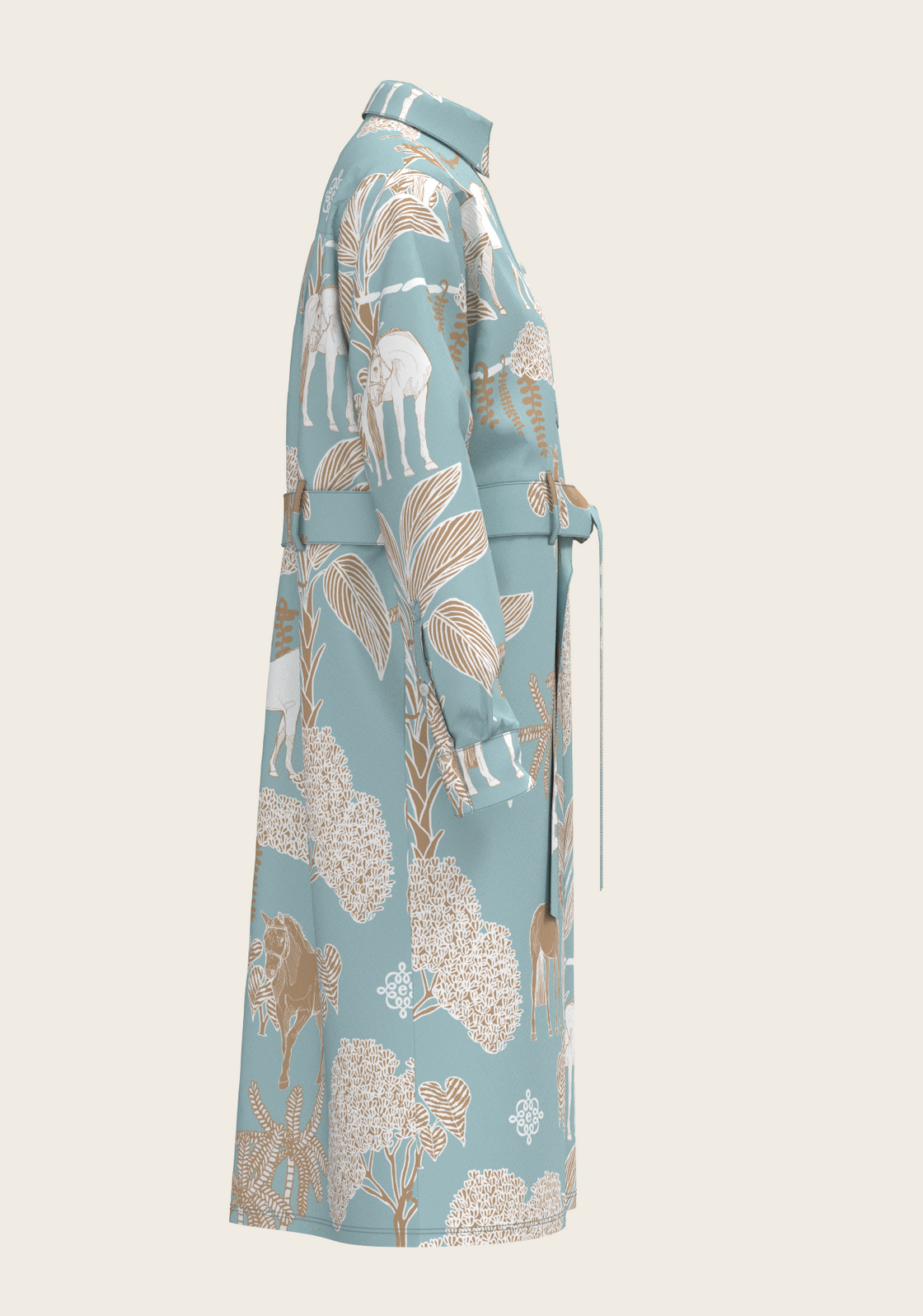 Printed Dress Light Blue - 3017