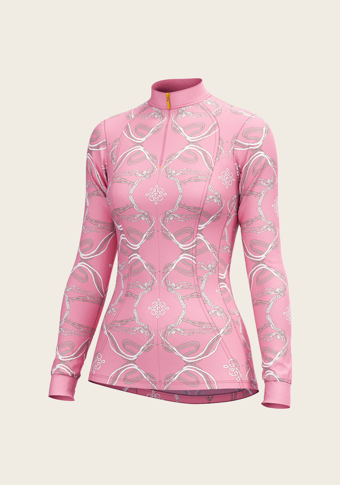 Roped Bridles on Pink Quarter Zip Sun Shirt