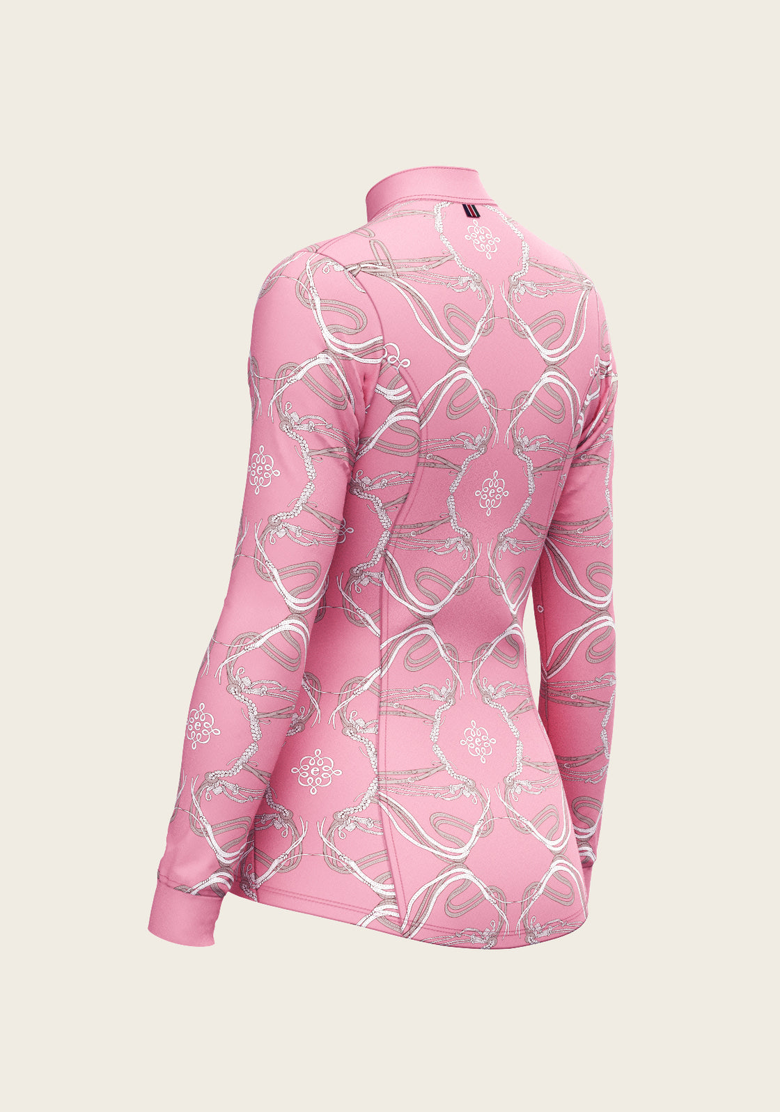 Roped Bridles on Pink Quarter Zip Sun Shirt