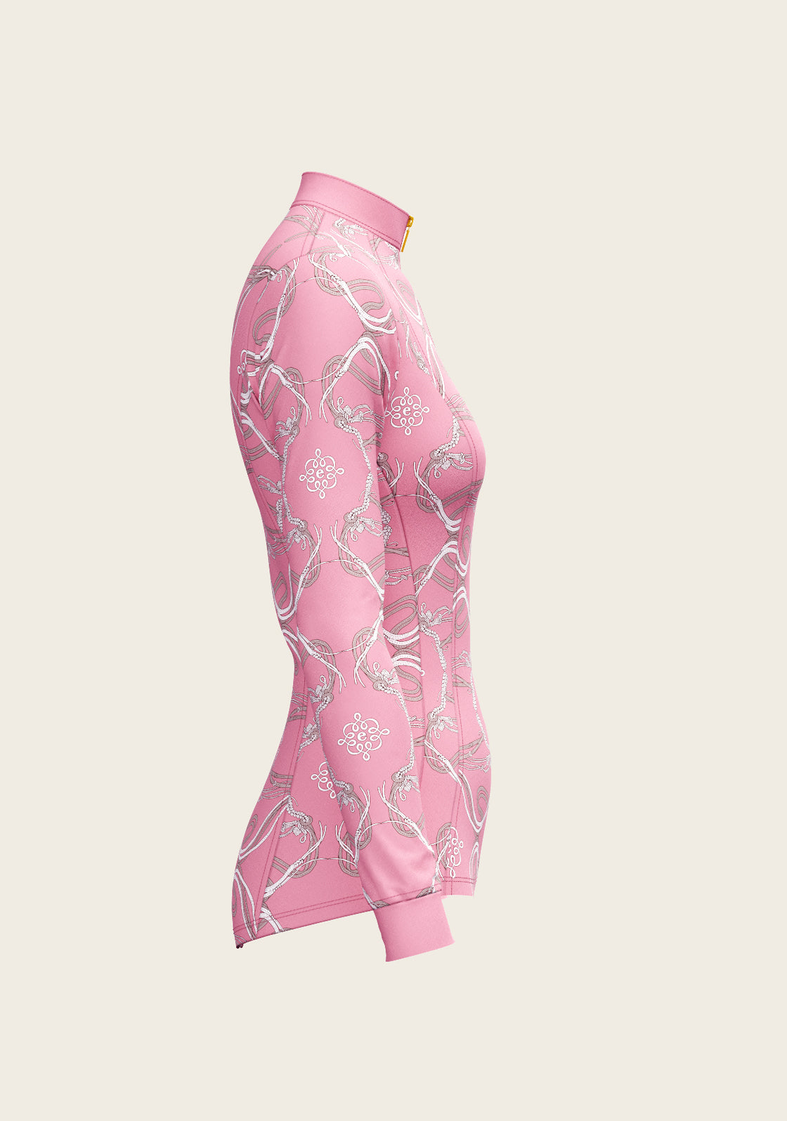 Roped Bridles on Pink Quarter Zip Sun Shirt