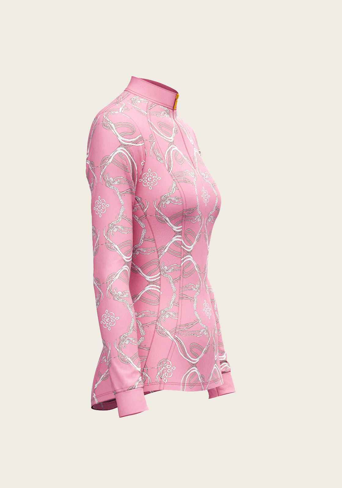 Roped Bridles on Pink Quarter Zip Sun Shirt