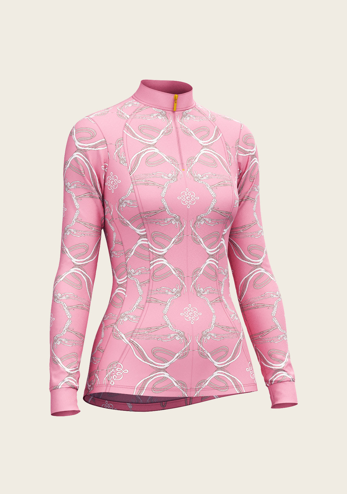 Roped Bridles on Pink Quarter Zip Sun Shirt