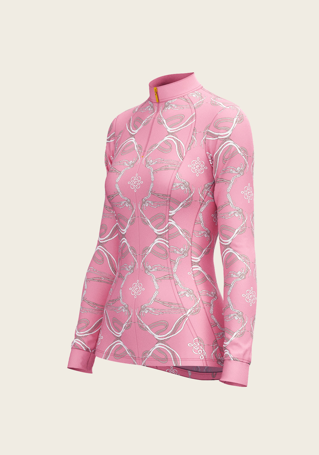 Roped Bridles on Pink Quarter Zip Sun Shirt