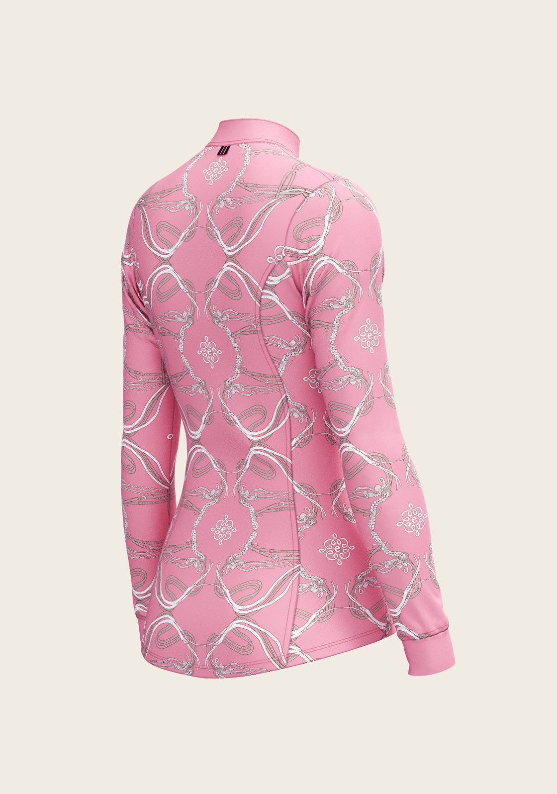 Roped Bridles on Pink Quarter Zip Sun Shirt