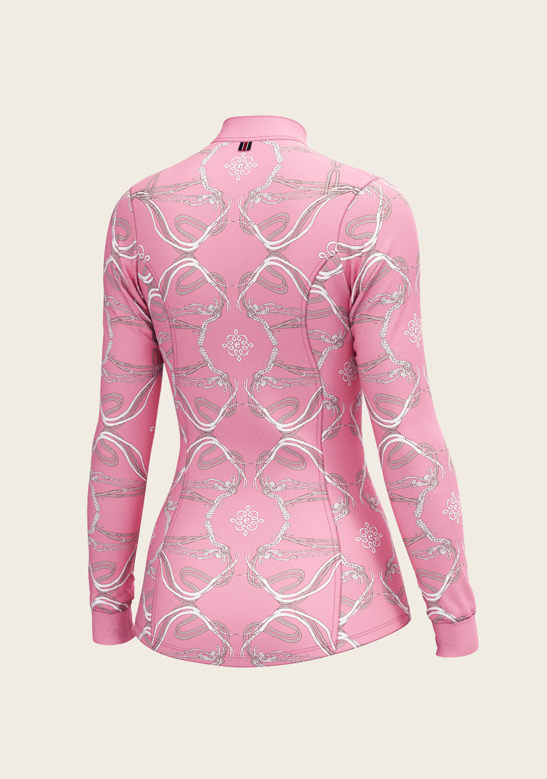 Roped Bridles on Pink Quarter Zip Sun Shirt