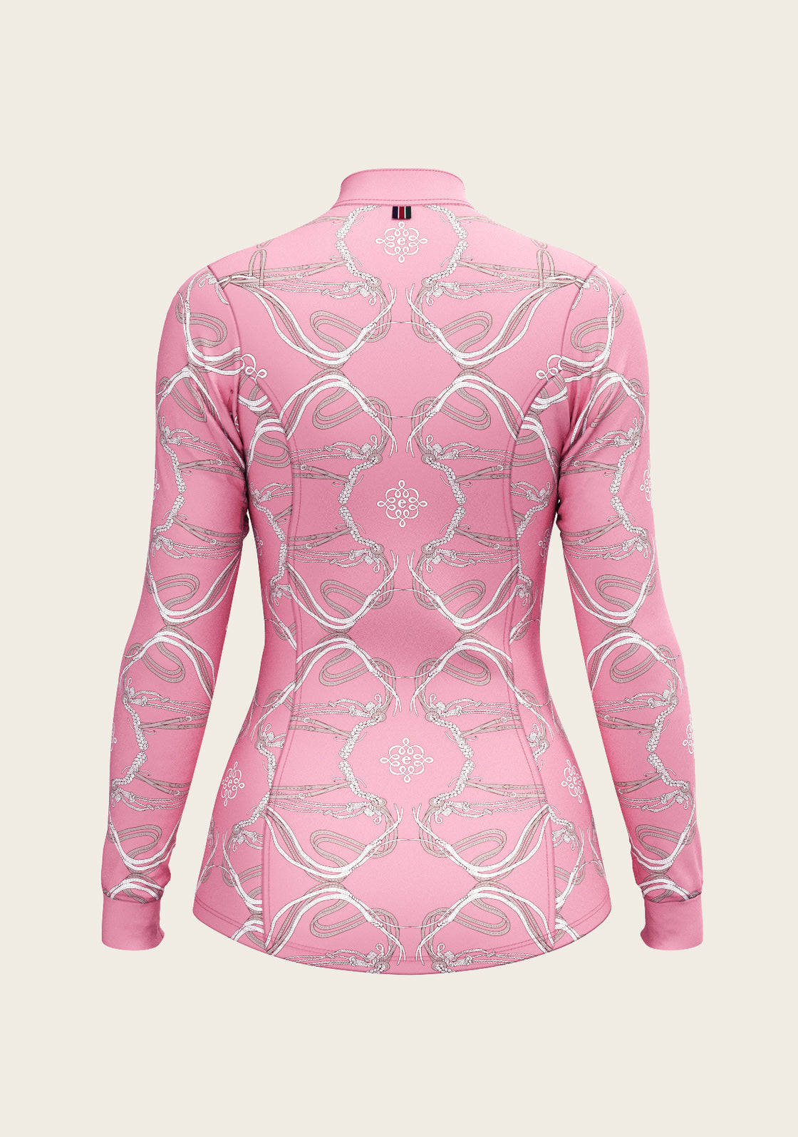 Roped Bridles on Pink Quarter Zip Sun Shirt