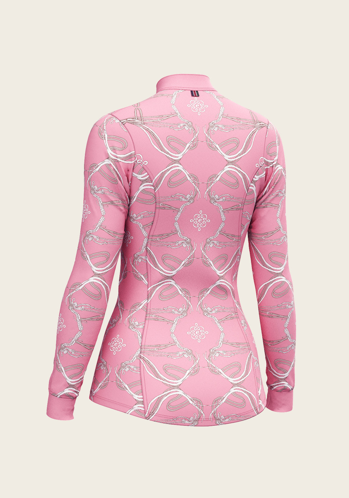 Roped Bridles on Pink Quarter Zip Sun Shirt