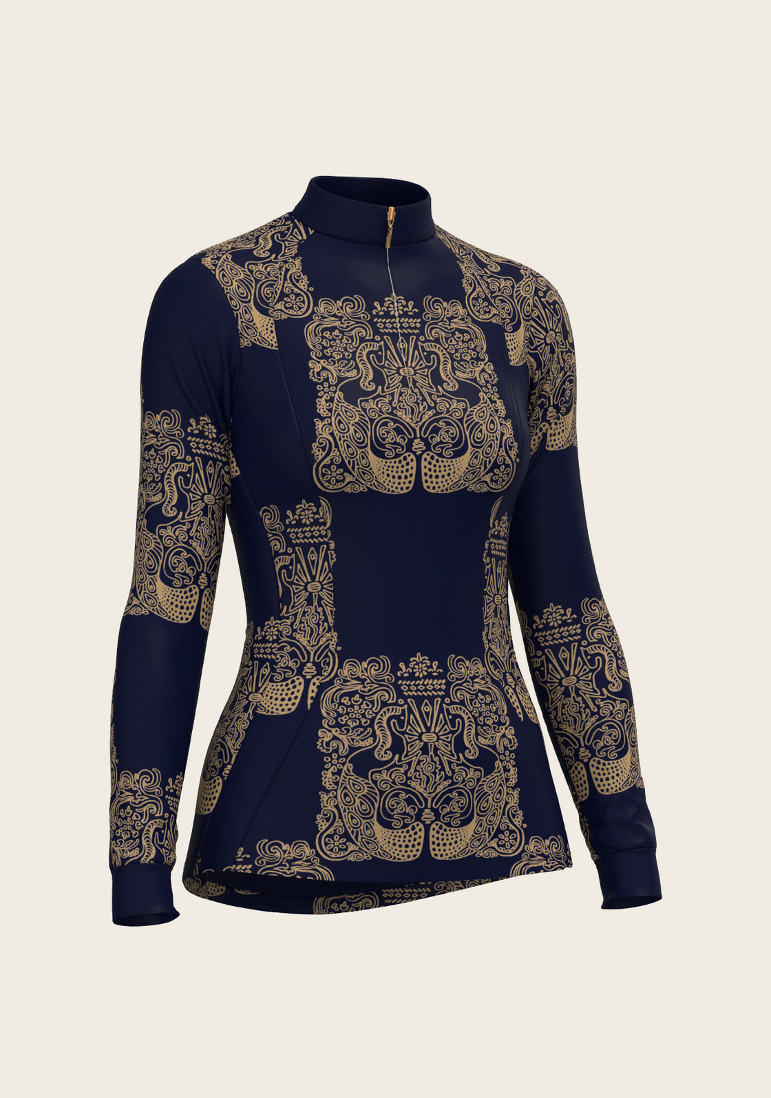 Mermaid Horses in Navy and Gold Quarter Zip Sun Shirt