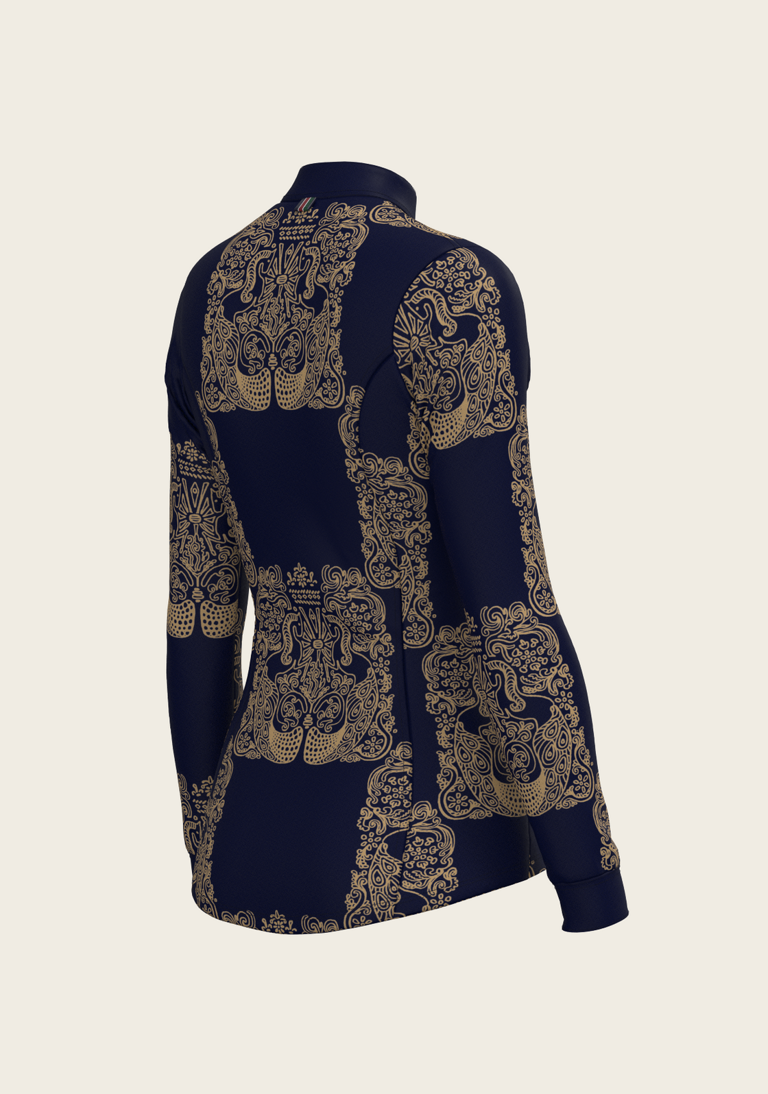 Mermaid Horses in Navy and Gold Quarter Zip Sun Shirt