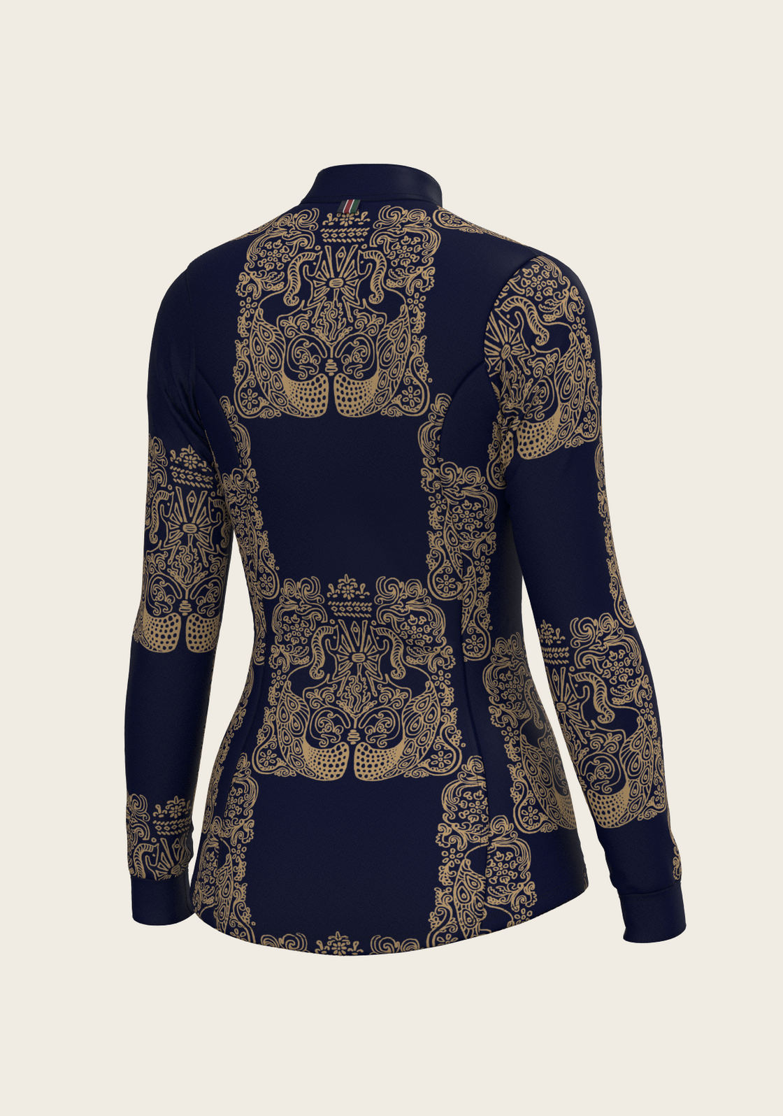 Mermaid Horses in Navy and Gold Quarter Zip Sun Shirt