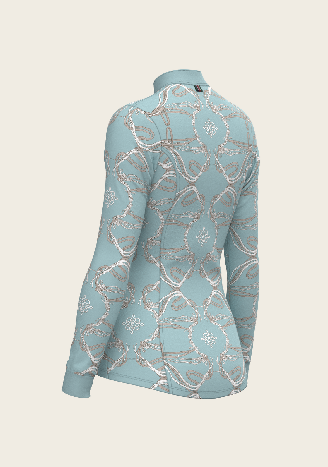 Roped Bridles on Sky Blue Quarter Zip Sun Shirt