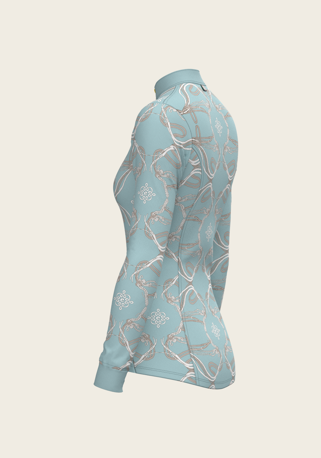Roped Bridles on Sky Blue Quarter Zip Sun Shirt