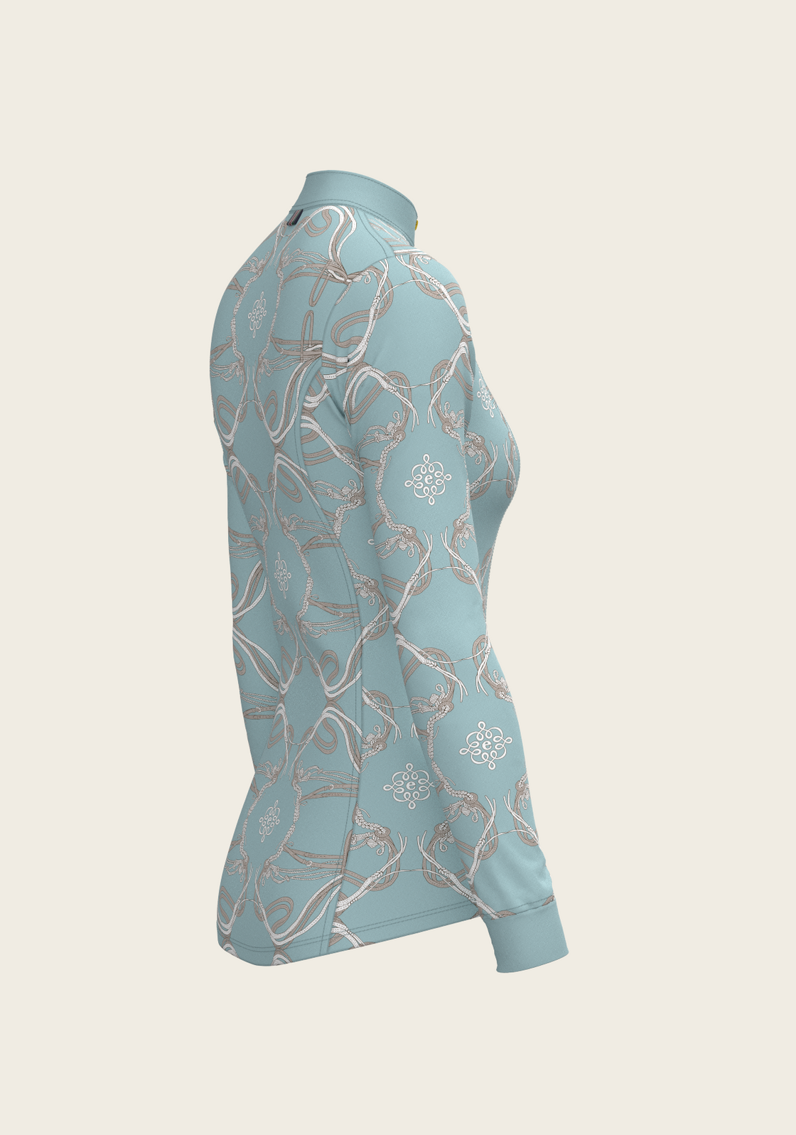 Roped Bridles on Sky Blue Quarter Zip Sun Shirt