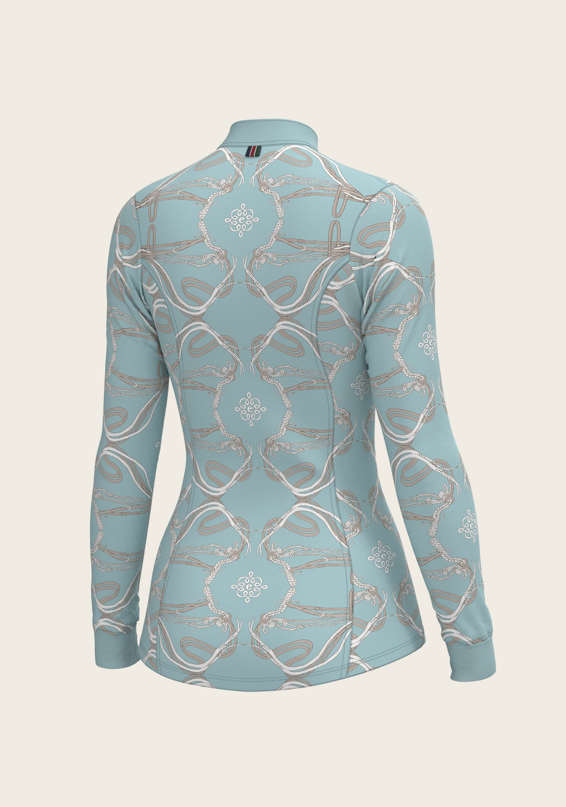 Roped Bridles on Sky Blue Quarter Zip Sun Shirt