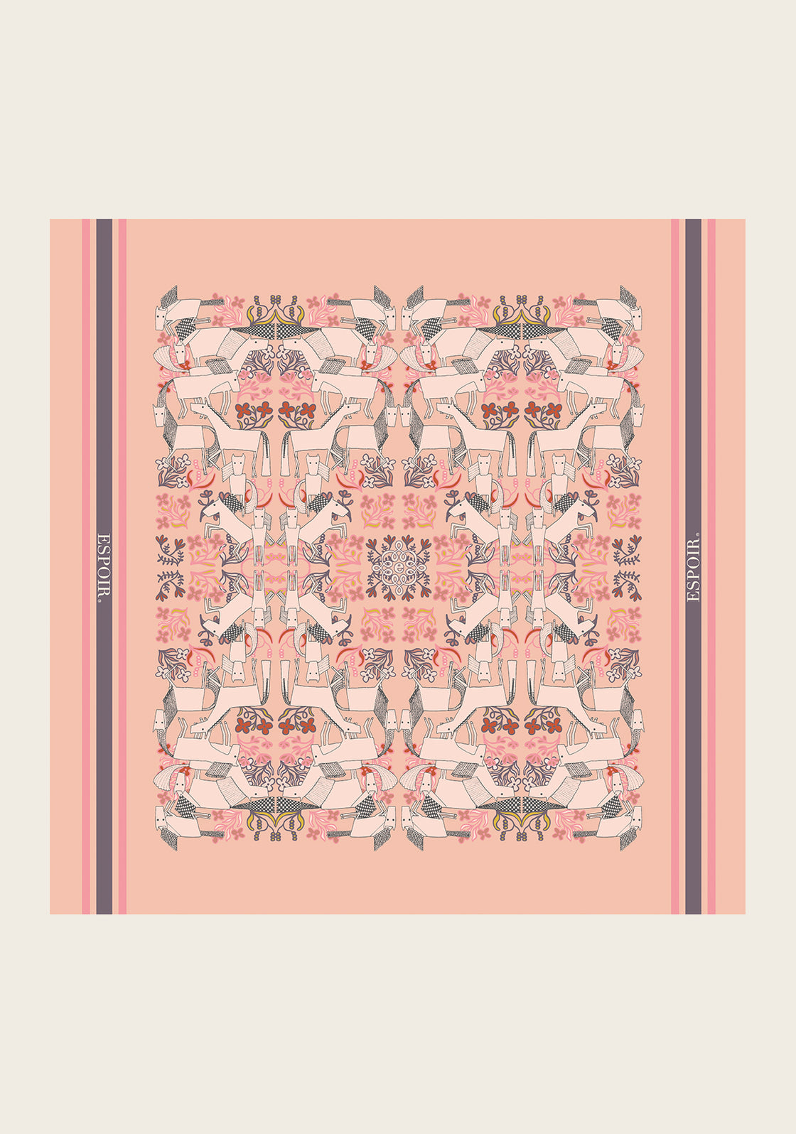  Maze on Peach Square Scarf