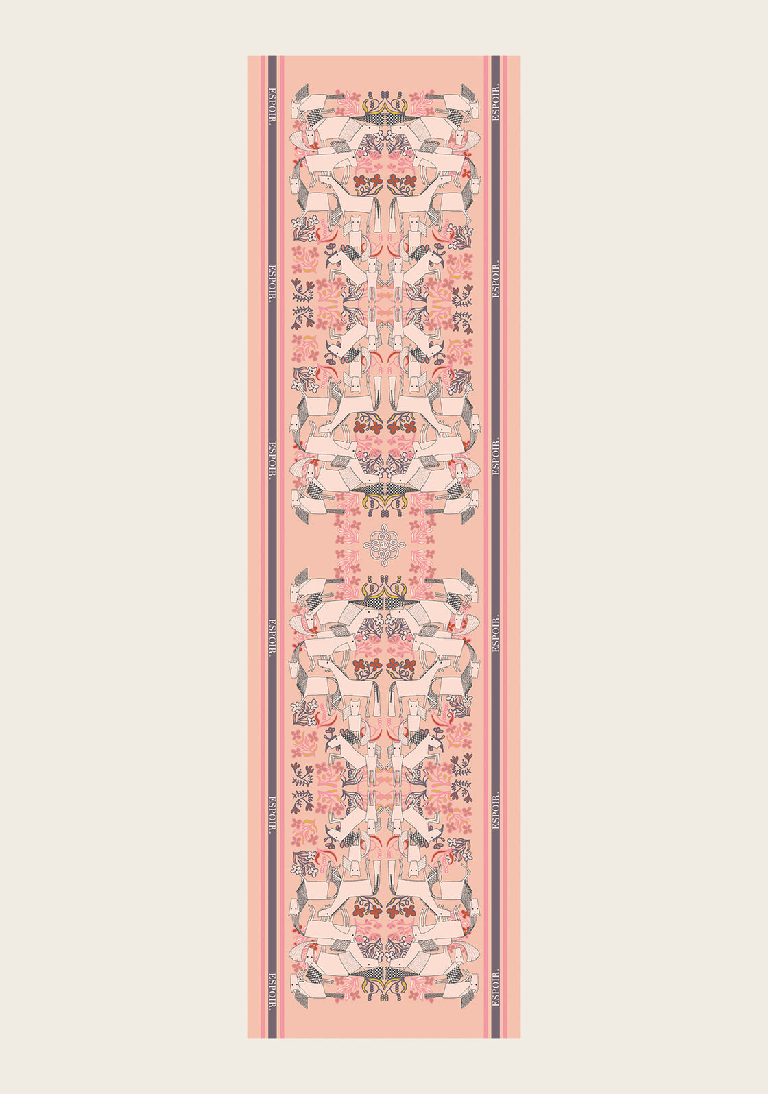  Maze on Peach Rectangular Scarf