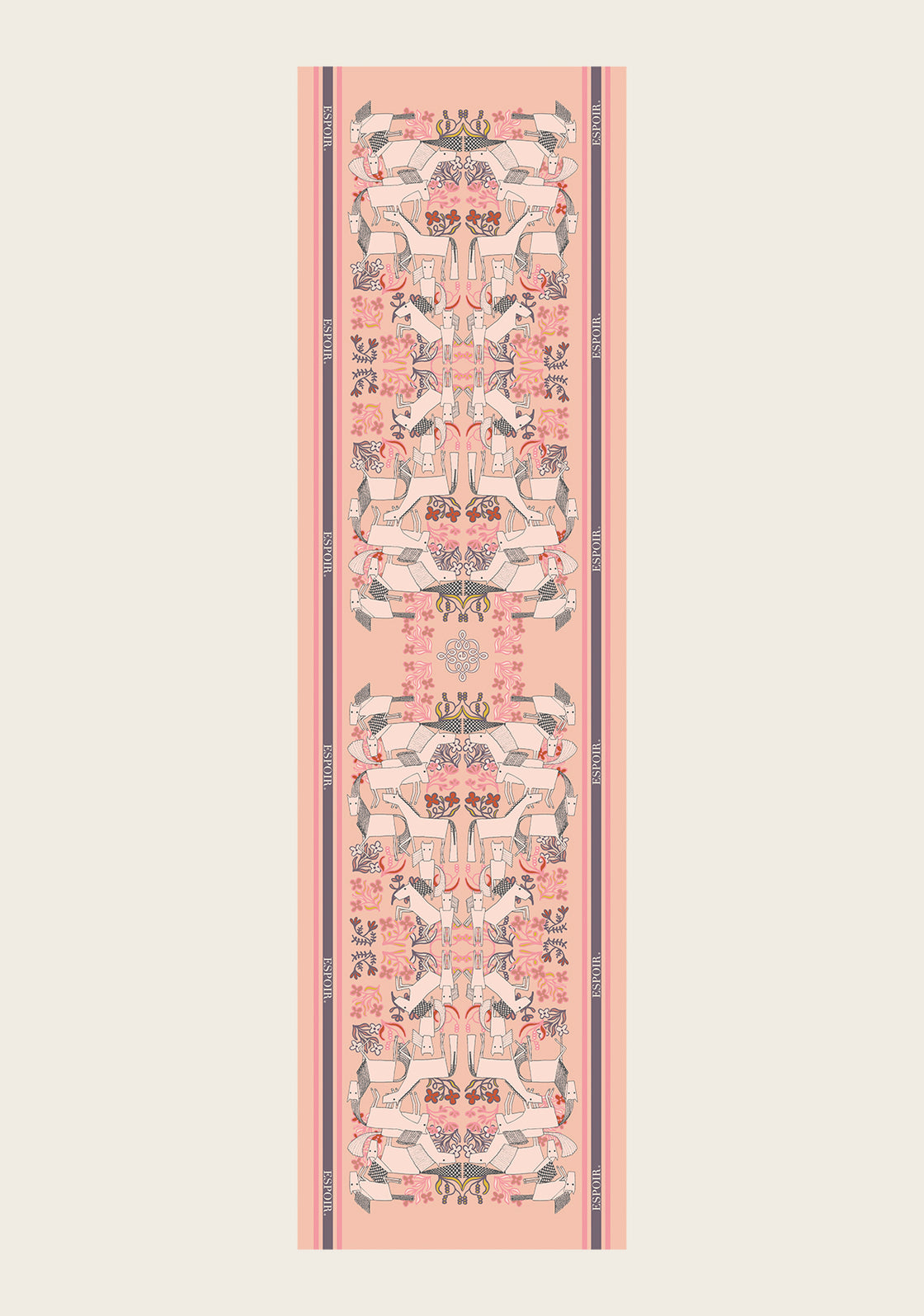  Maze on Peach Rectangular Scarf