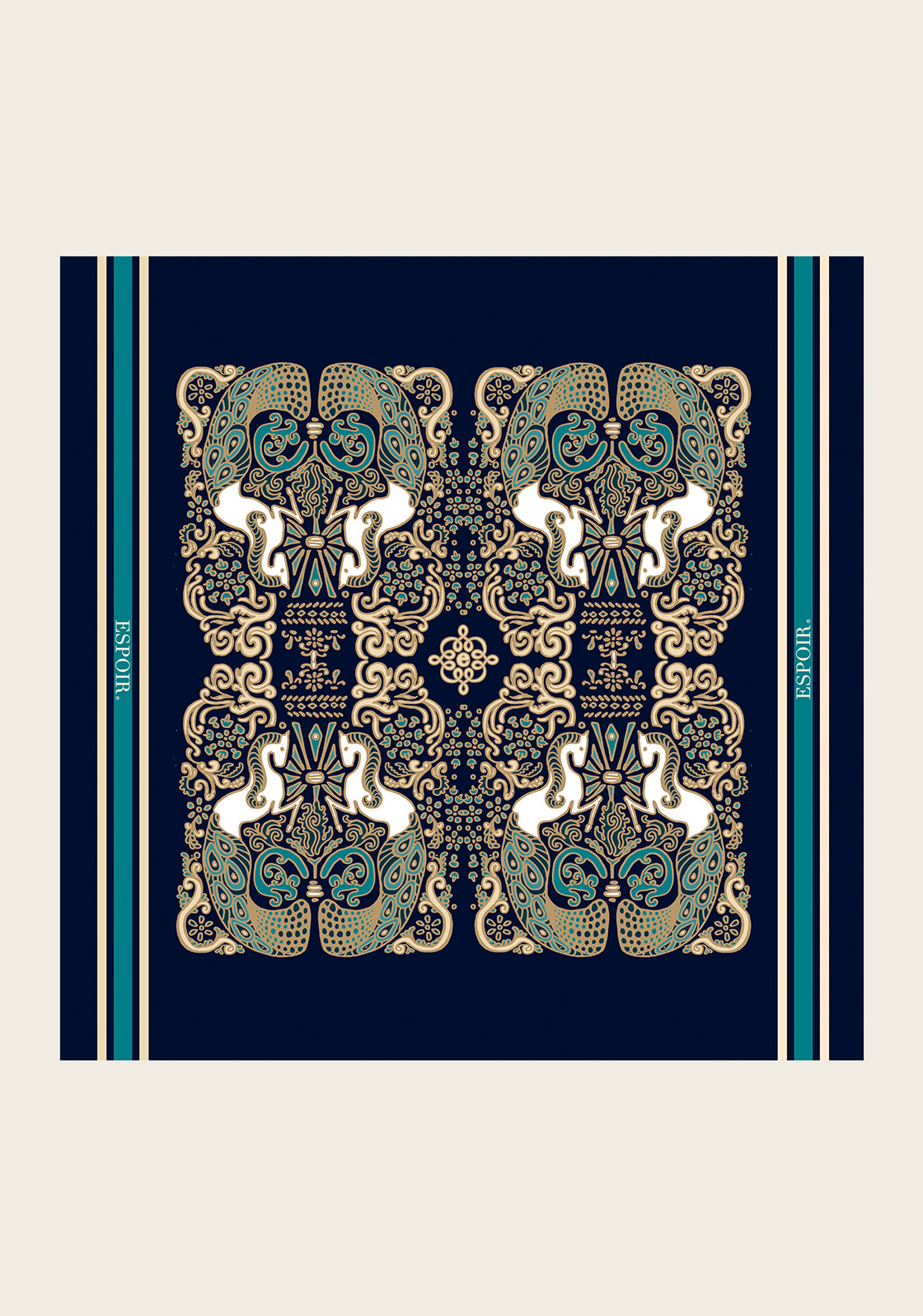 Mermaid Horses on Navy Square Scarf