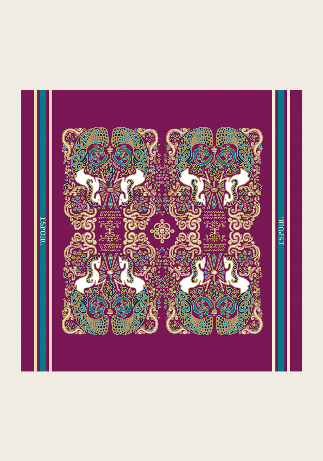 Mermaid Horses on Berry Square Scarf
