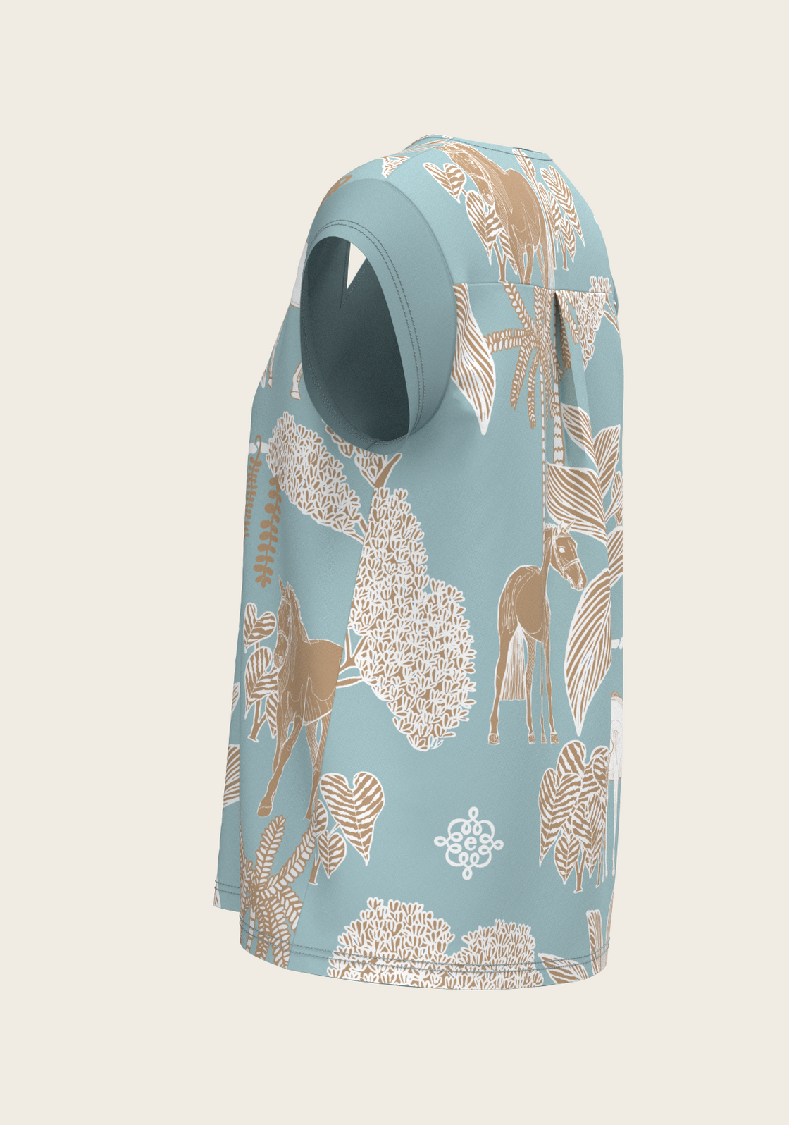 PRE ORDER • Island Horses on Sky Blue Loose Fitting V Neck Shirt