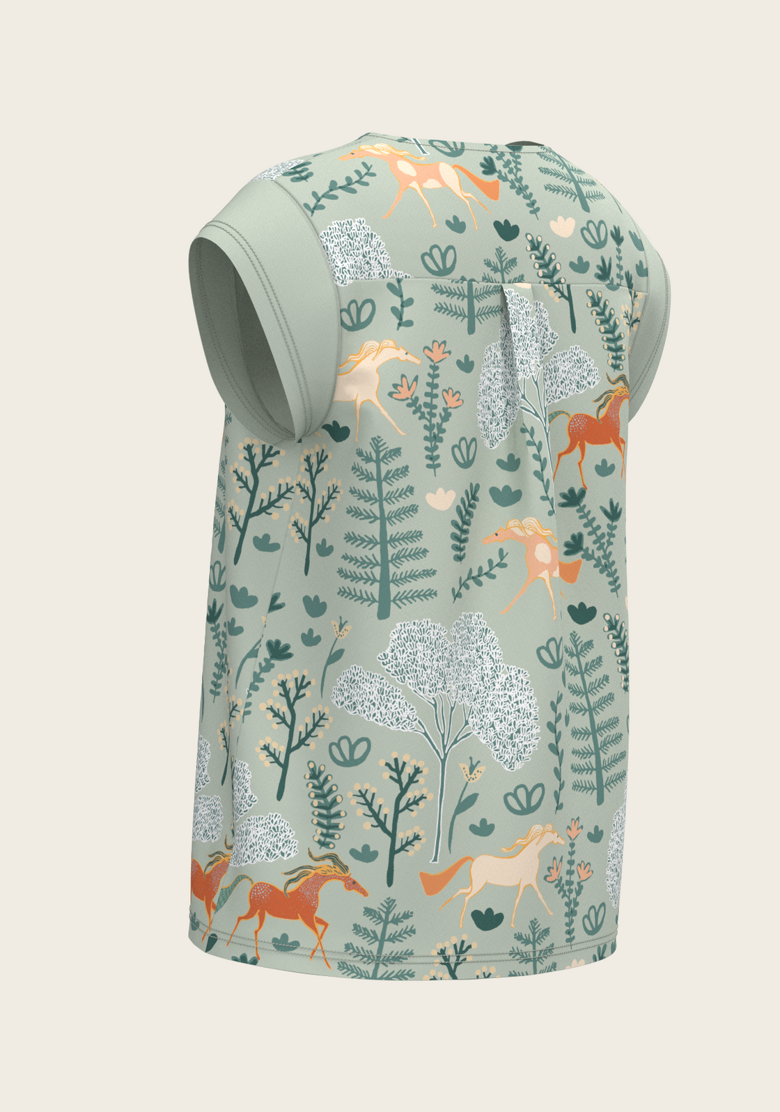 PRE ORDER • Forest on Lime Loose Fitting V Neck Shirt