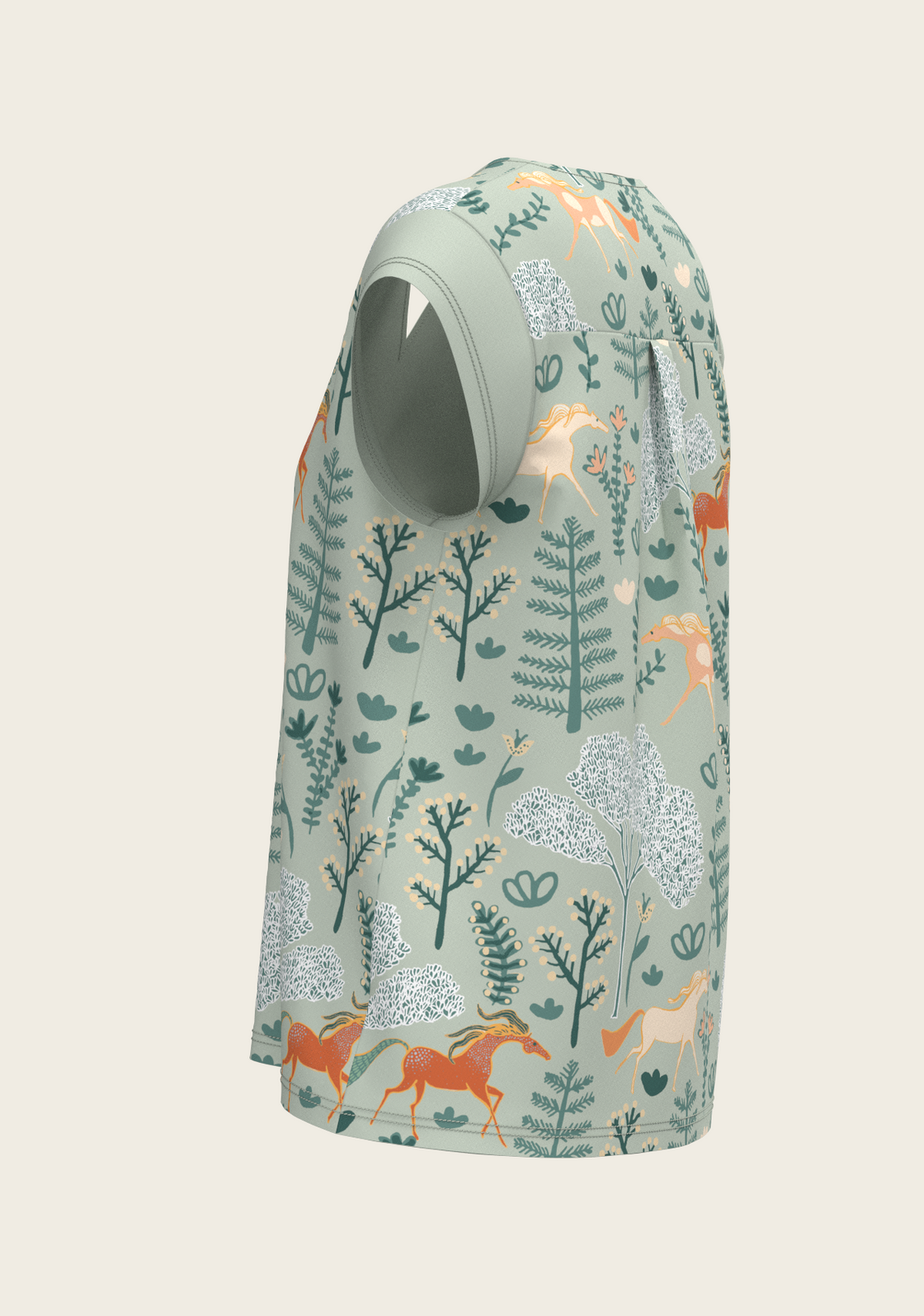 PRE ORDER • Forest on Lime Loose Fitting V Neck Shirt