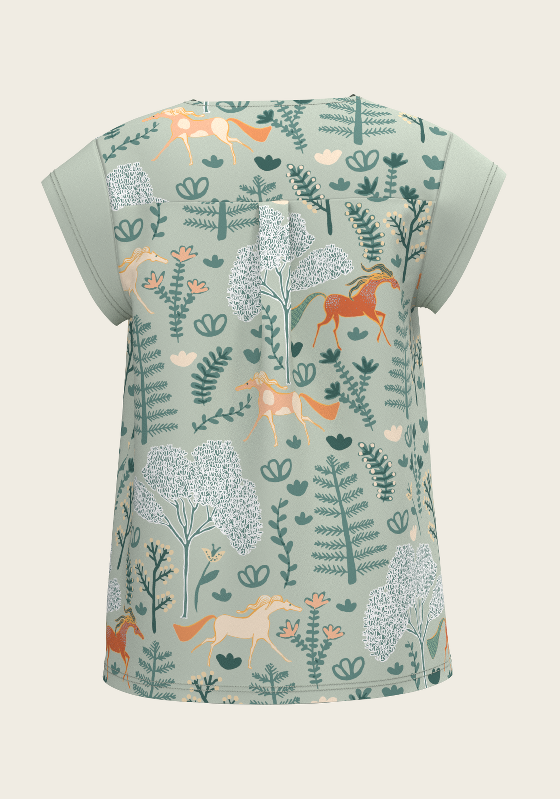 PRE ORDER • Forest on Lime Loose Fitting V Neck Shirt