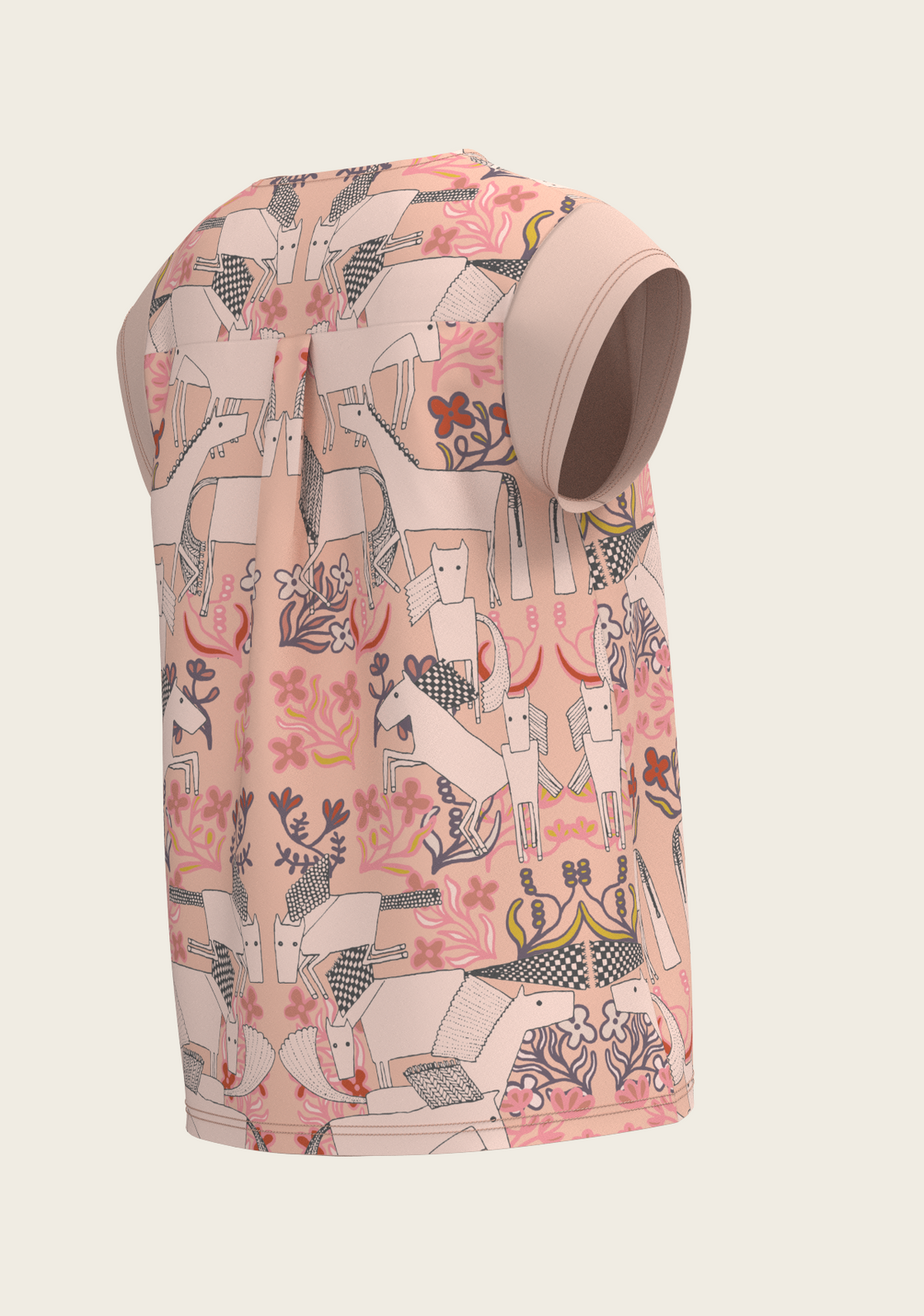 PRE ORDER • Maze on Peach Loose Fitting V Neck Shirt