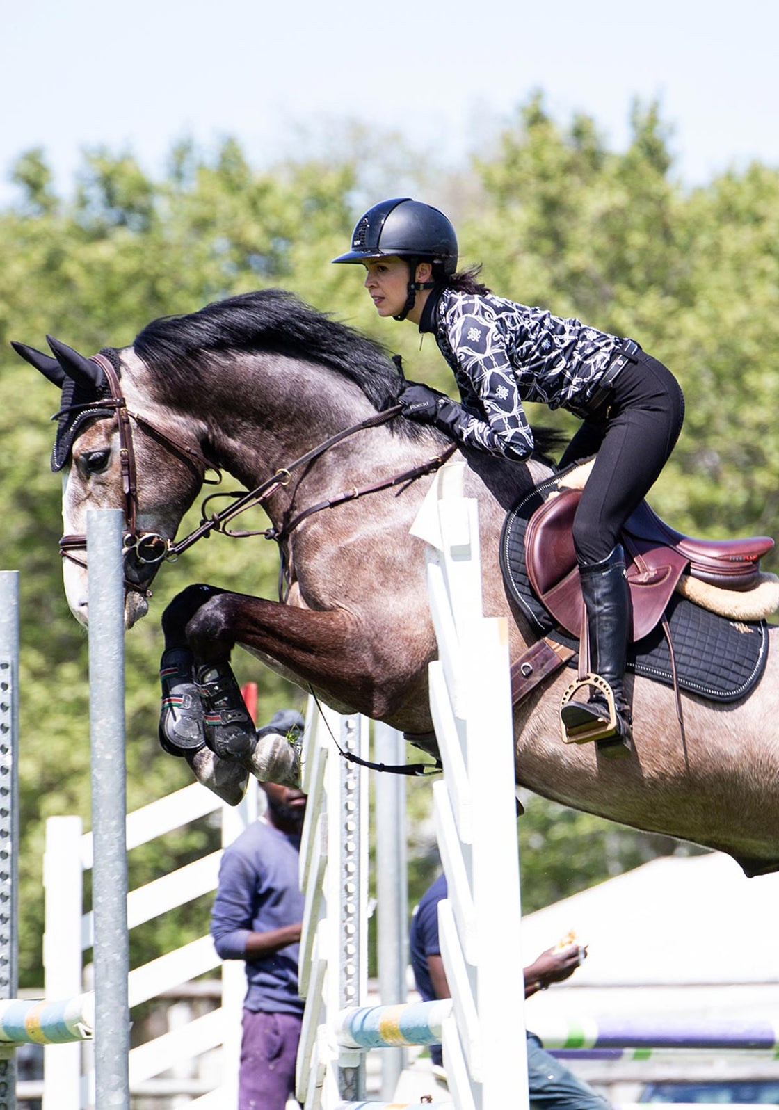 Roped Bridles on Black Quarter Zip Sun Shirt